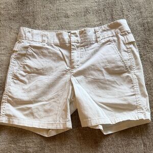 Vince White Cotton Chino Bermuda Shorts